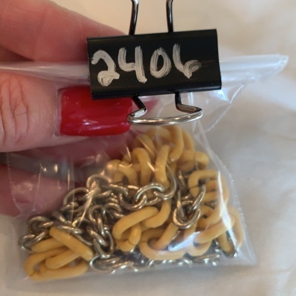 J. Crew long yellow acrylic and gold chain link - Picture 6 of 6